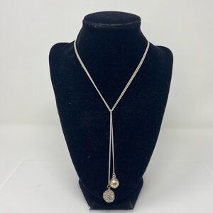 Elegant Kenneth Cole Silver Y-Necklace with Dual Pendants